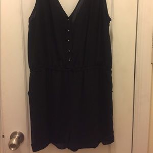 Black button down romper